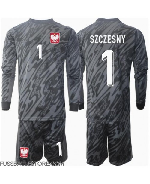 Günstige Polen Wojciech Szczesny #1 Torwart Auswärts Trikotsatzt Kinder EM 2024 Langarm (+ Kurze Hosen)